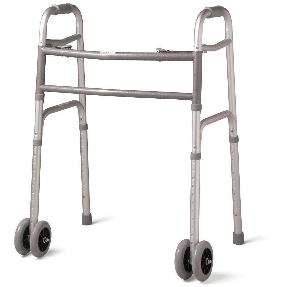 Medline Bariatric Aluminum Folding Walkers, Extra Wide, 500 Lb Cap, With Wheels - Each - Image 1