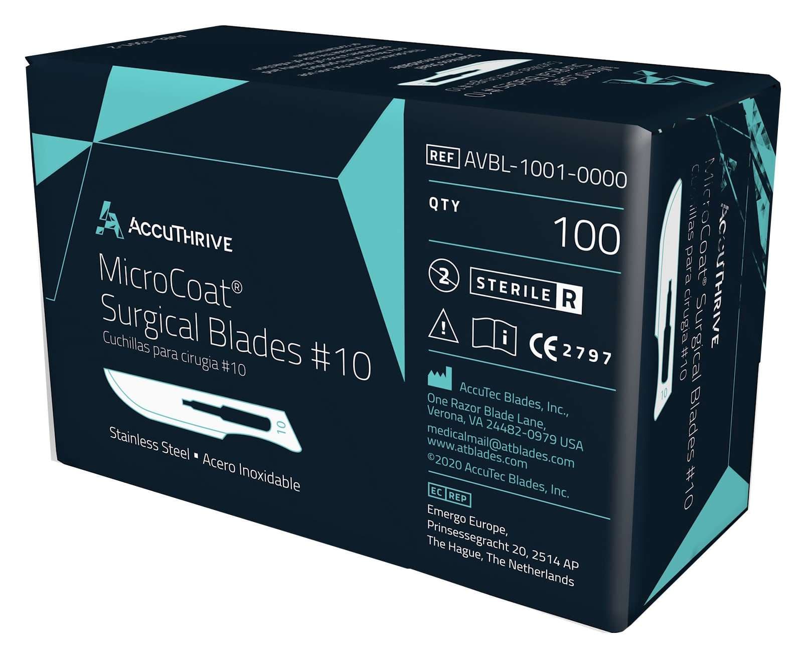 AccuTec Accuthrive Double Edge Prep Blade, No. 10 - Case of 500 - Image 1