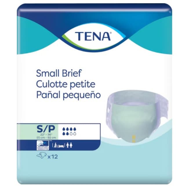 TENA Small Moderate Absorbent Incontinence Brief - Package of 12 - Image 1