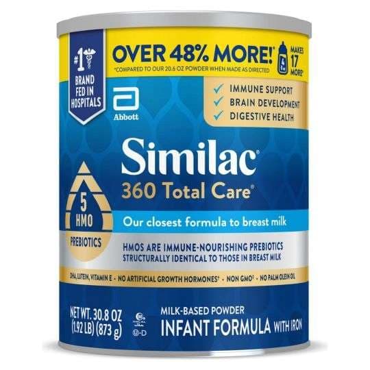 Similac 360 Total Care Infant Formula, Unflavored, 30.8 oz - Carton of 6 - Image 1