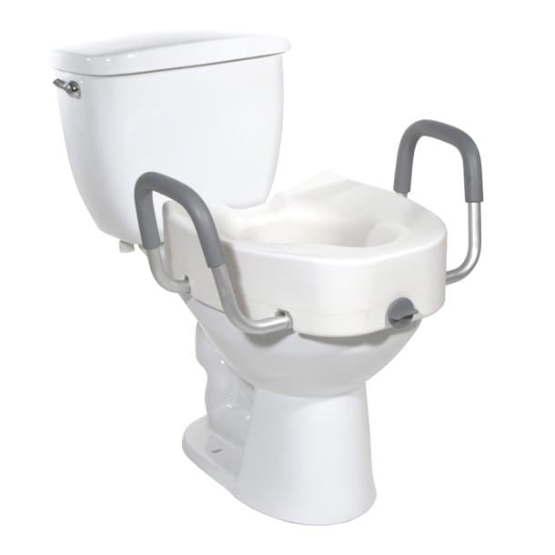 Drive Elongated Raised Toilet Seat with Arms - Image 1