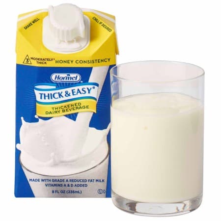 Thick and Easy Dairy Honey Consistency Thickened Beverage, Milk, 8 oz - Case of 27 - Image 1