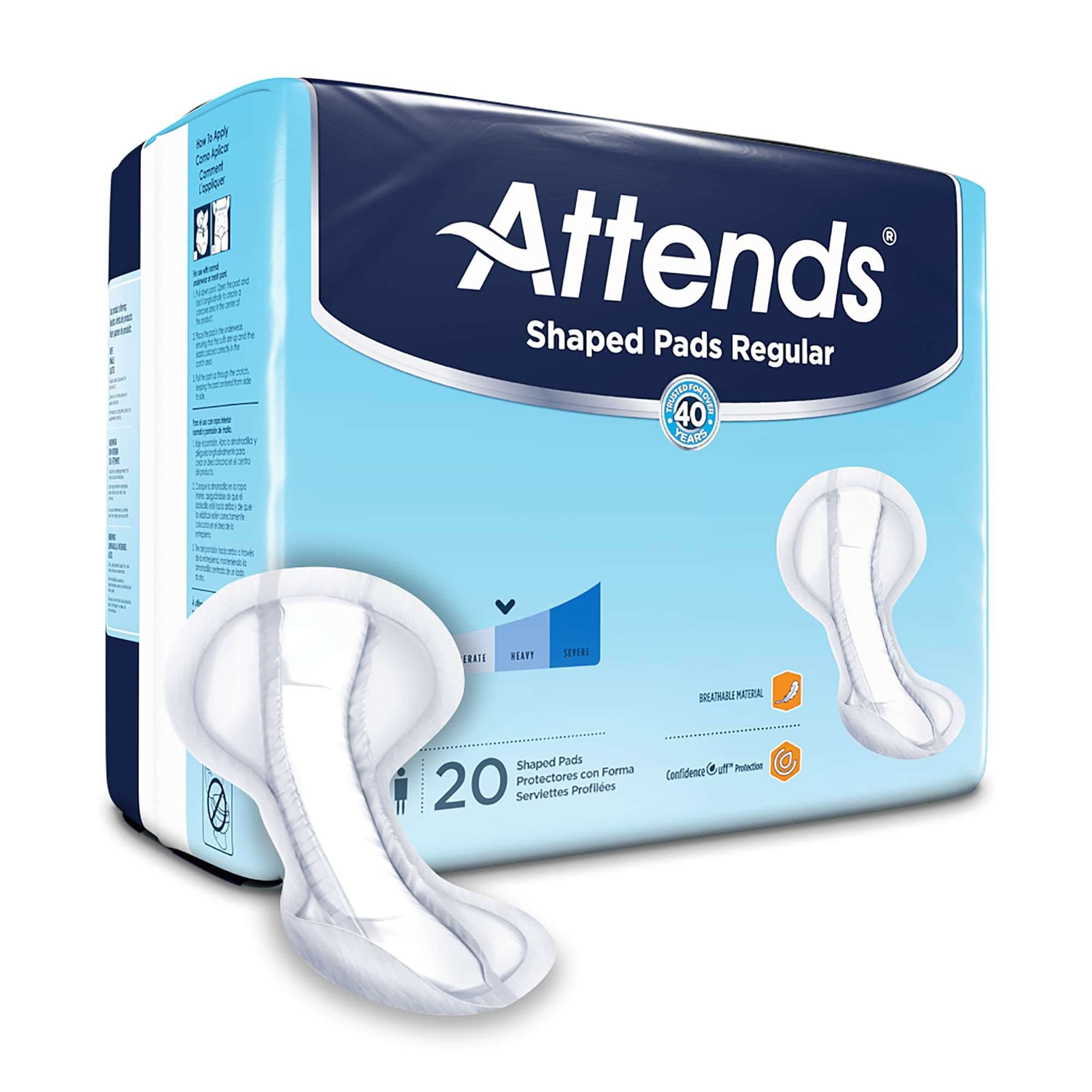 Attends Shaped Pads, Regular Size - Case of 80 - Image 1