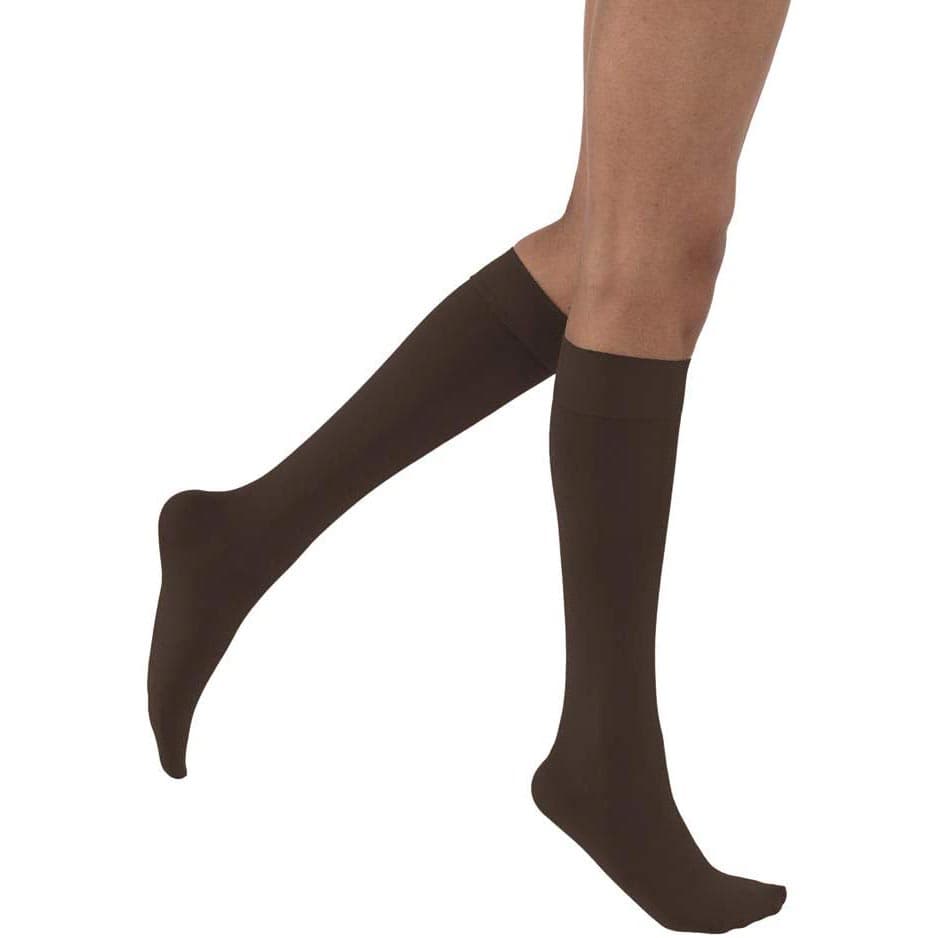 Jobst Opaque SoftFit Compression Stockings, Closed Toe, 30-40mmHg, Small, Espresso - Pair - Image 1