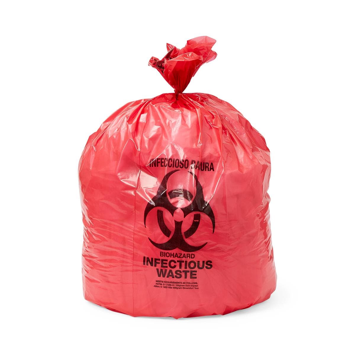 Medline Biohazard Liners, Prnt, 31 x 43 Inch, 33gal, 2mil, Flat - Case of 100 - Image 1