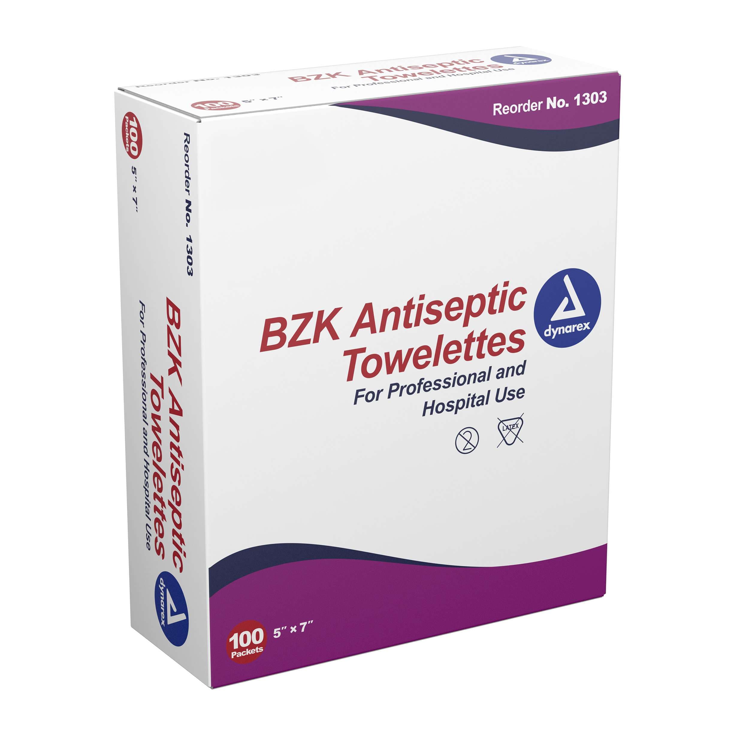 Dynarex BZK Antiseptic Towelettes - Box of 100 - Image 1