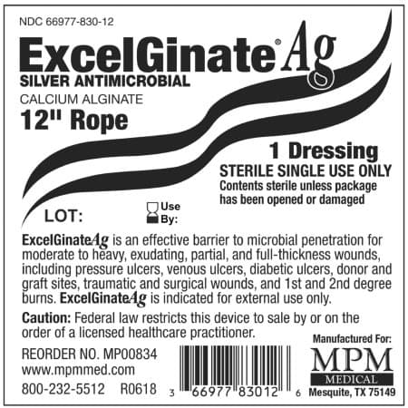 ExcelGinate AG Silver Alginate Dressing Gray Silver Rope Sterile, 12 Inch Length - Case of 25 - Image 1