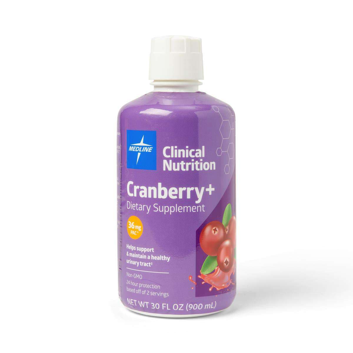 Medline Cranberry+ Liquid Urinary Tract Dietary Supplement, 30 oz - Case of 6 - Image 1