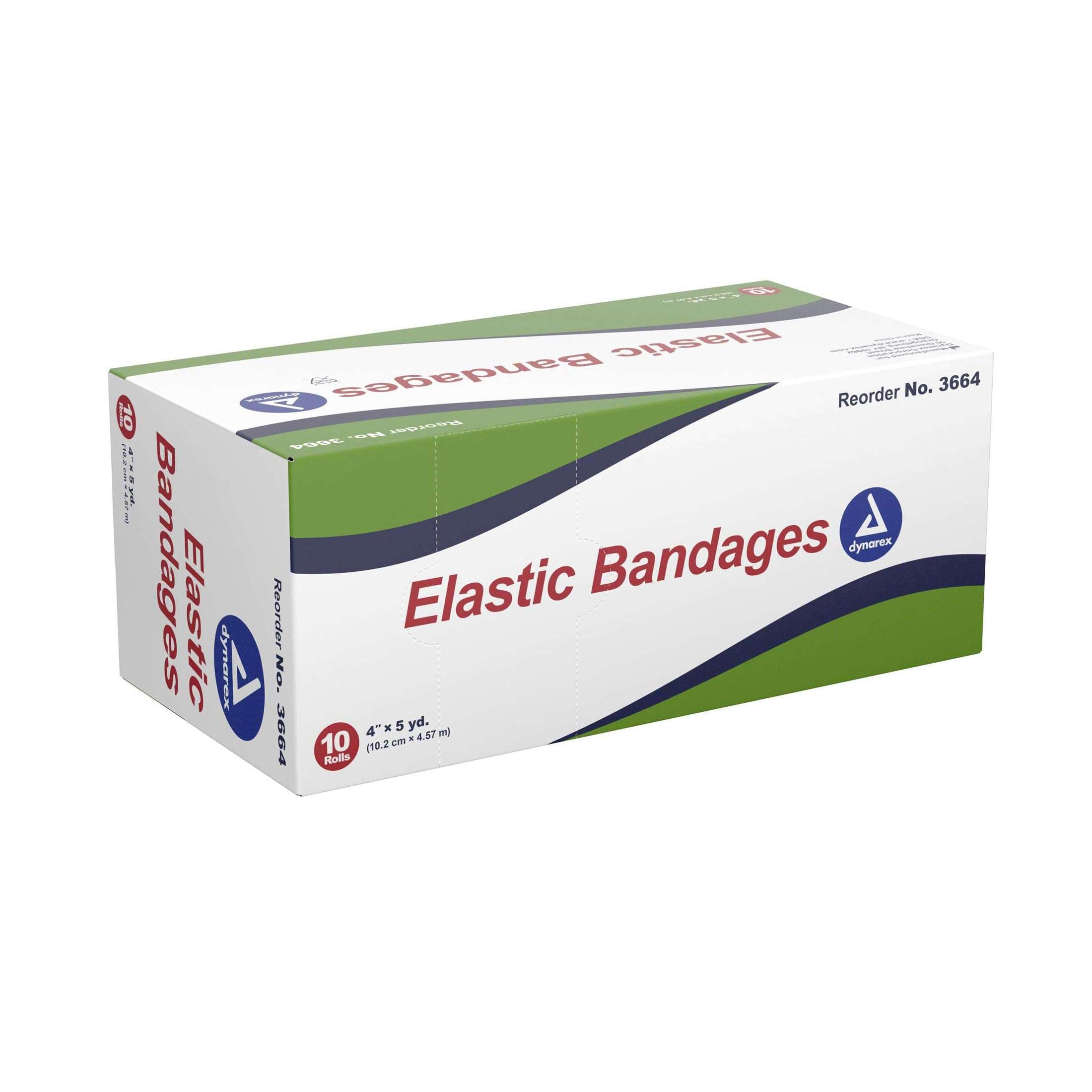 Dynarex Elastic Bandage, 4 Inch x 5 Yard - Box of 10 - Image 1