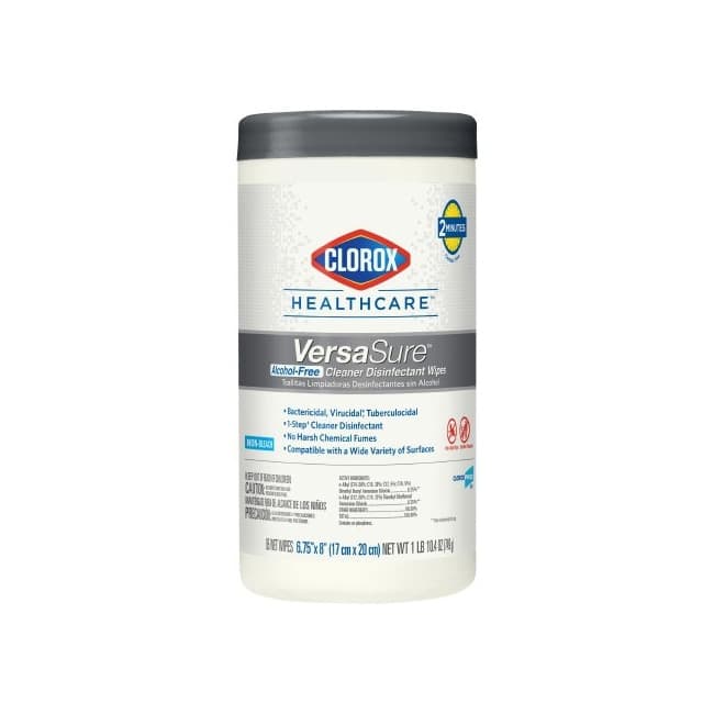 Clorox Healthcare VersaSure Surface Disinfectant Cleaner Wipe, Canister, 6-3/4 x 8 Inch - Case of 510 - Image 1