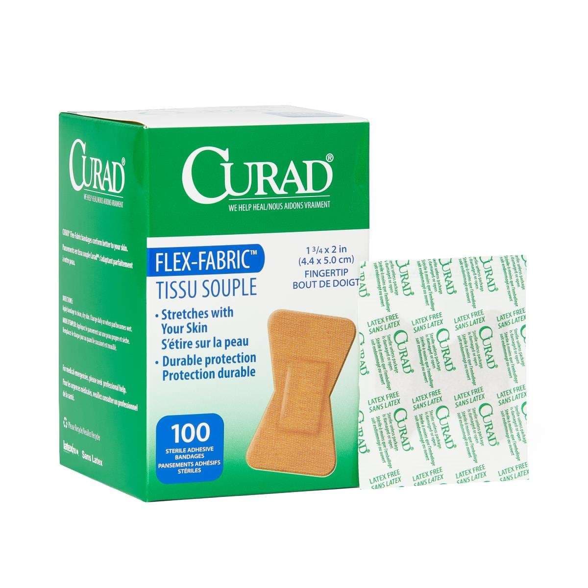 Medline Curad Flex Fabric Adhesive Bandage, 1.75 x 2 Inch - Box of 100 - Image 1