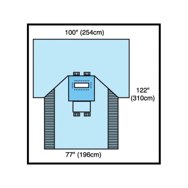 Cardinal Abdominal Drape Transverse Laparotomy Drape, 100 W X 77 W X 122 L Inch - Each - Image 1