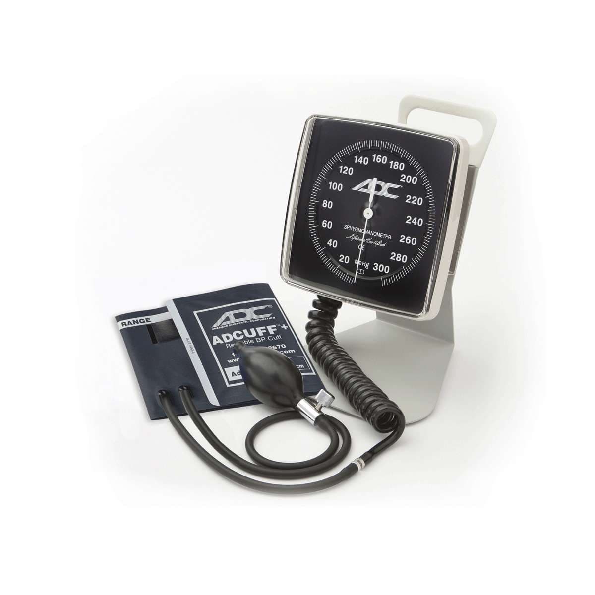 ADC Diagnostix 750D Desk Aneroid Sphyg with Adcuff+, Brown, Thigh - Image 1