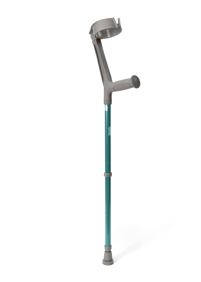 Walk Easy adult forearm articulated crutches with 4" full cuff (pair) - Teal - Image 1