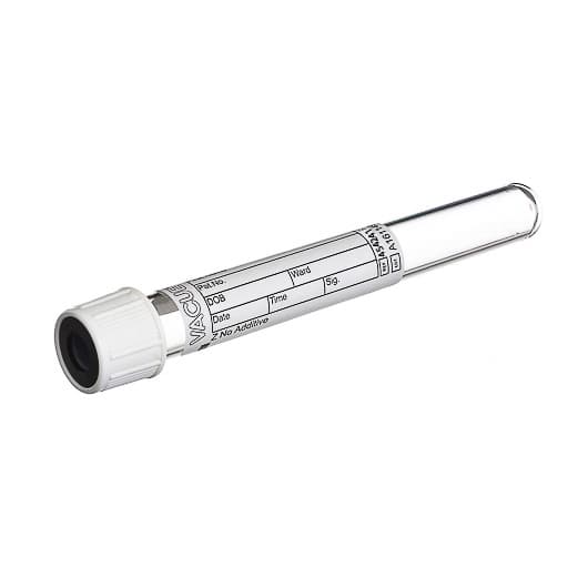 Vacuette Venous Blood Collection Tube Plain Sterile Clear Tube, 13 x 75 mm, 3 mL - Package of 50 - Image 1