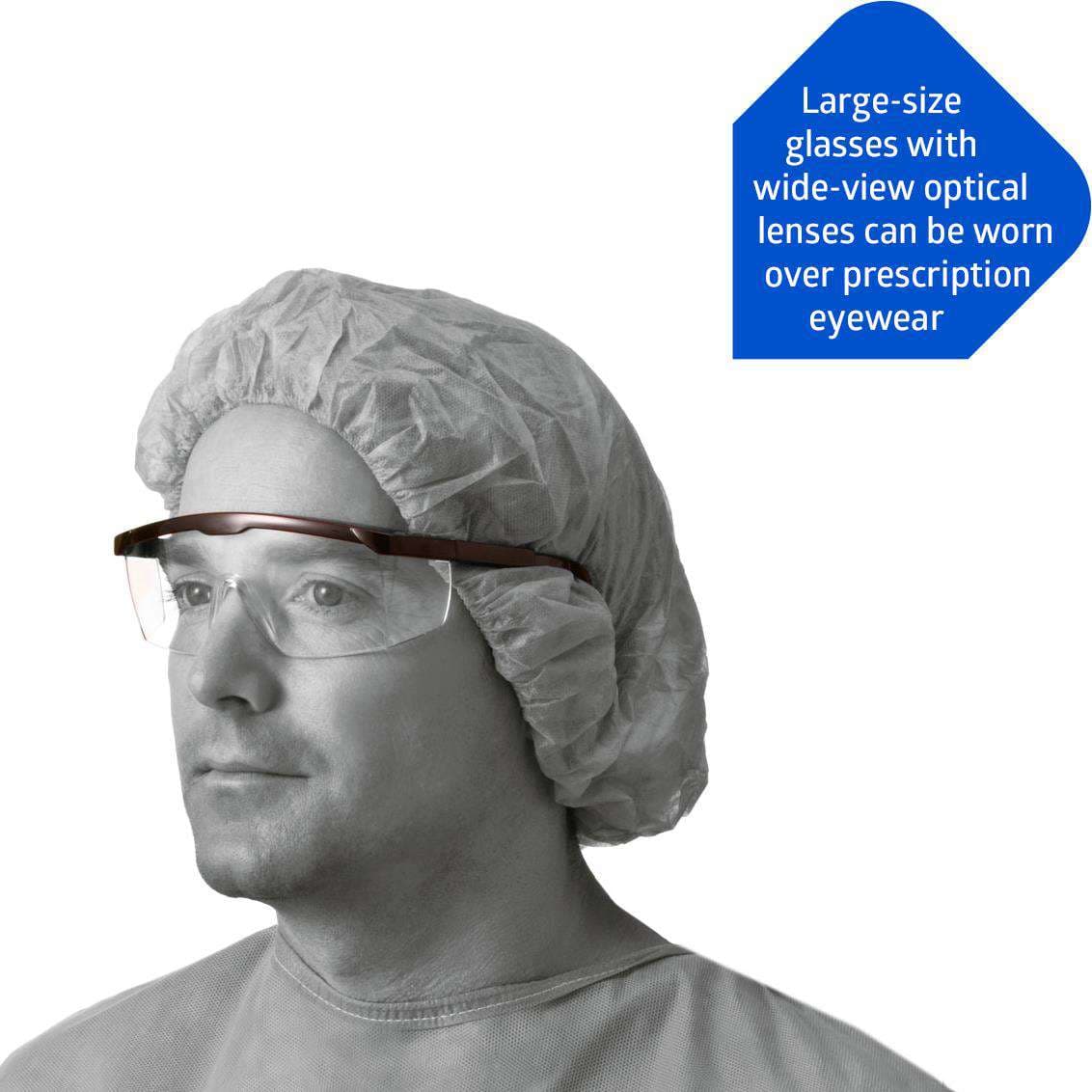Medline Clear Safety Glasses With Black Frame - Image 2