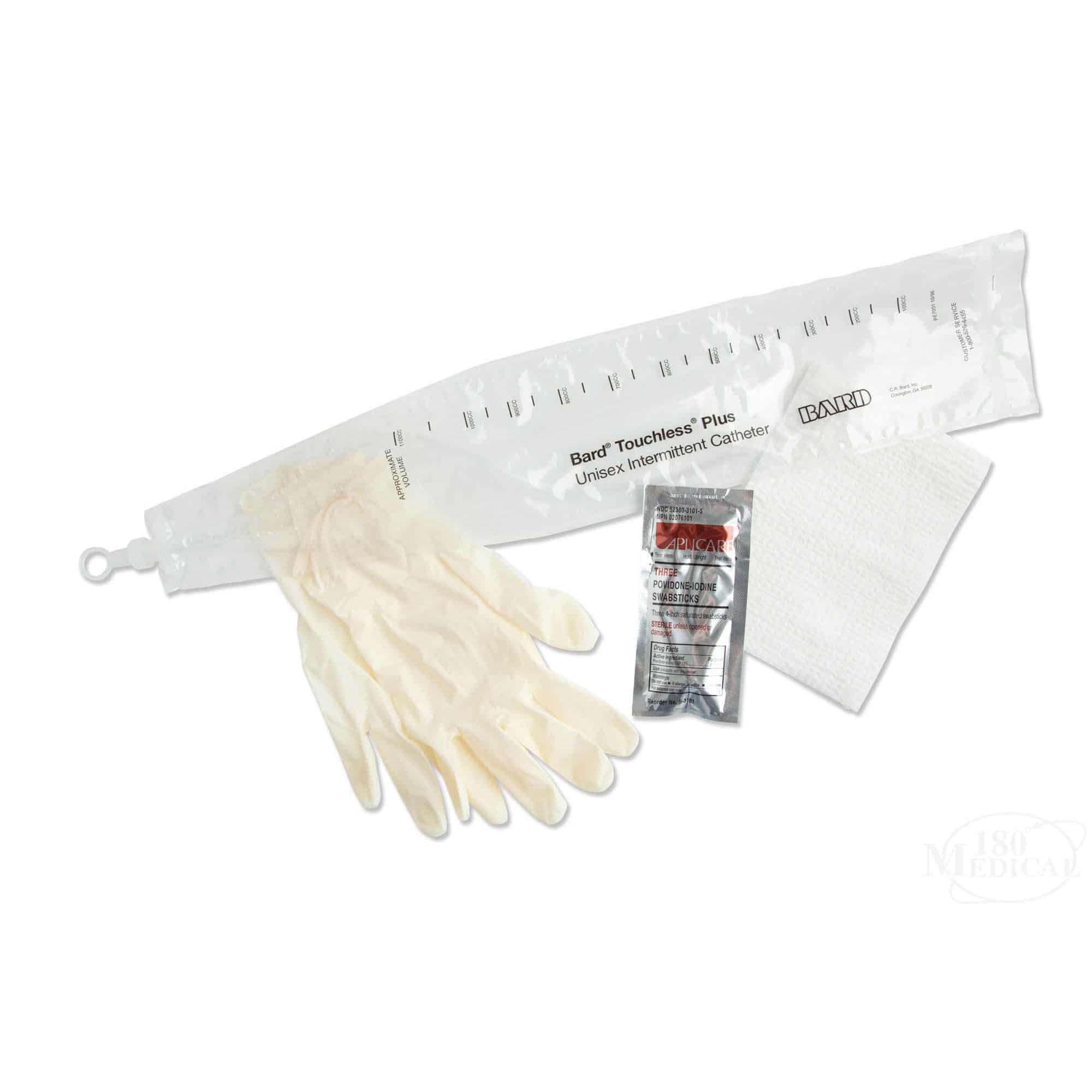 Touchless Plus Vinyl Closed System Intermittent Catheter Kits, Straight Tip, 14 Fr - Each - Image 1