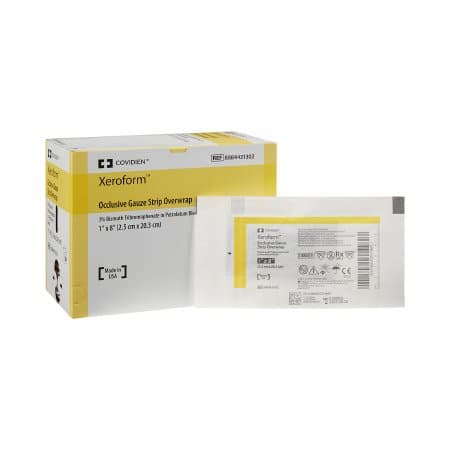 Xeroform Occlusive Strip Overwrap Dressing, 1 x 8 Inch - Case of 200 - Image 1