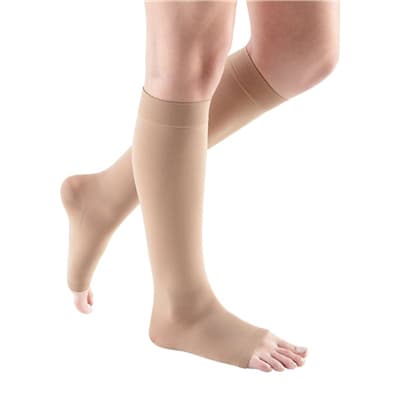 Mediven Comfort Knee High Compression Sock 20-30mmHg Calf Petite Open Toe Natural Size VI - Pair - Image 1
