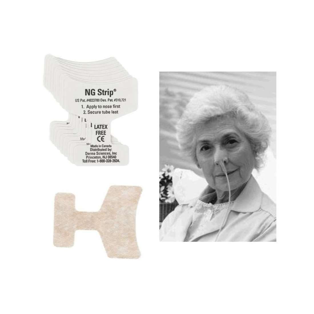 Derma Sciences NG-Strip Adult Nasal Tube Fastener - Package of 10 - Image 1