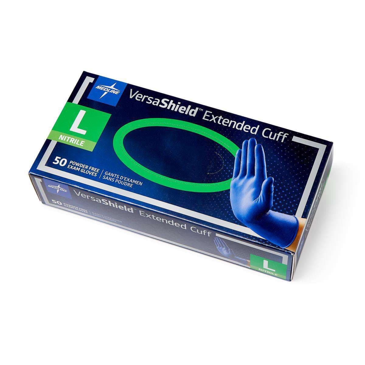Versashield Extended Cuff Powder-free Nitrile Exam Gloves, Large - Case of 500 - Image 1