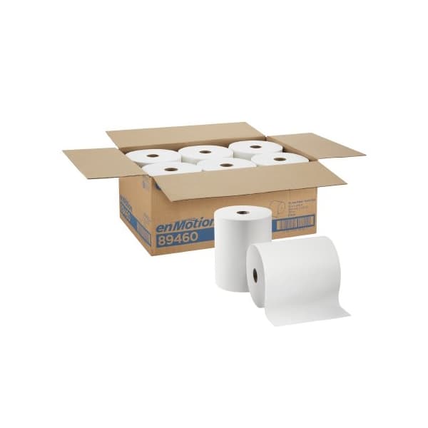 enMotion Paper Towel 1-Ply Continuous Sheet, White, 10 Inch x 800 Foot, Roll - Case of 6 - Image 1