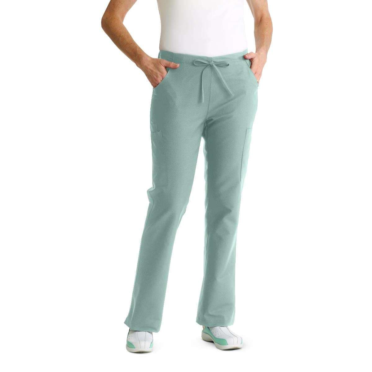 Medline Comfortease Women's Modern Fit Tall Inseam Cargo Scrub Pants, Seaspray, Medium - Image 1