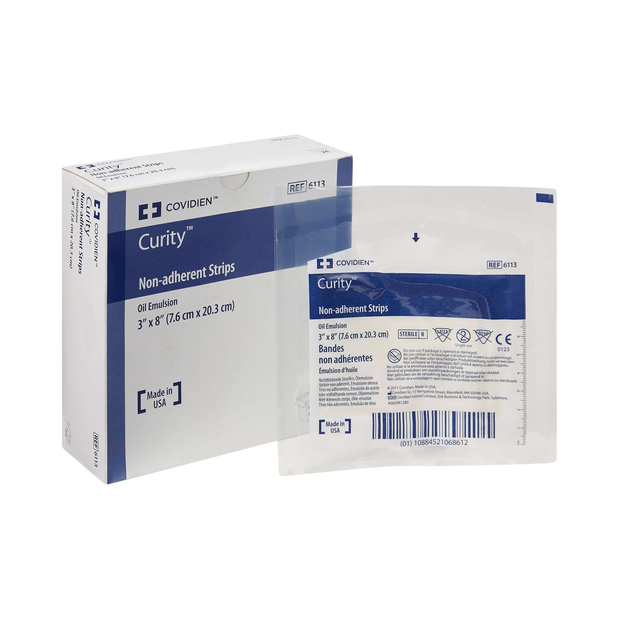 Curity Non-Adhering Oil Emulsion Dressing, 3 x 8 Inch - Case of 144 - Image 1