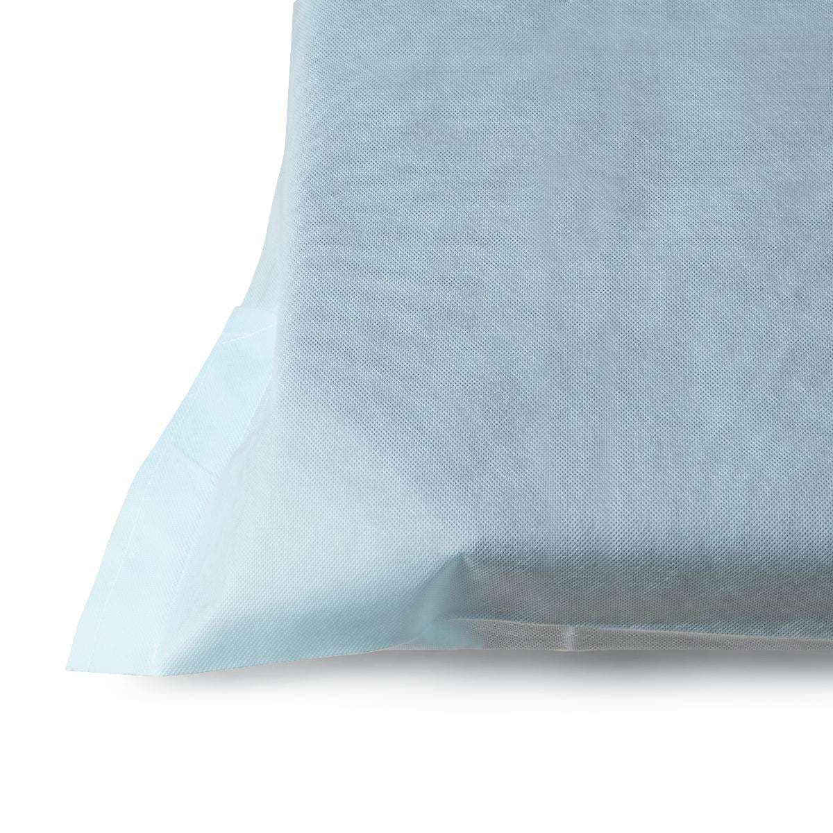 Medline Disposable Spunbond Polypropylene Fitted Sheet, Blue, 40" x 80" - Case of 50 - Image 1