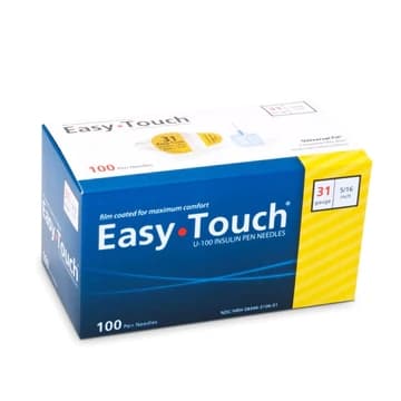 Easy Touch Insulin Pen Needle 31G x 5/16" - Box of 100 - Image 1