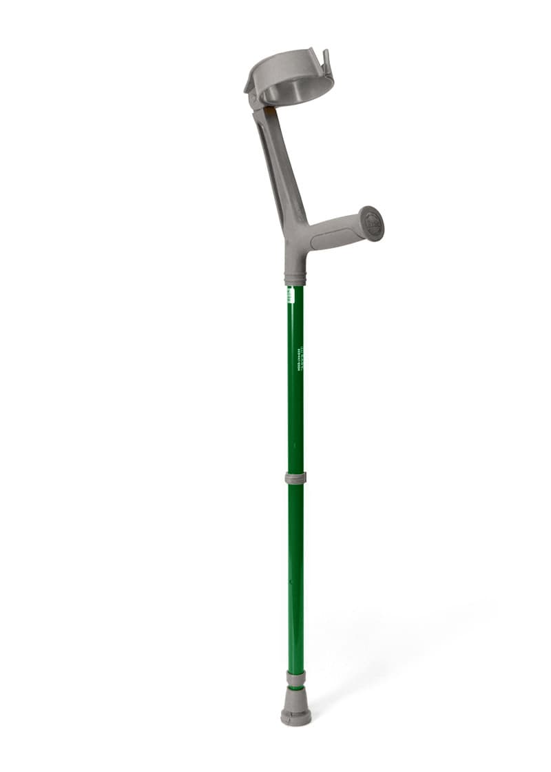 Walk Easy adult forearm articulated crutches with 4" full cuff (pair) - Forest green - Image 1