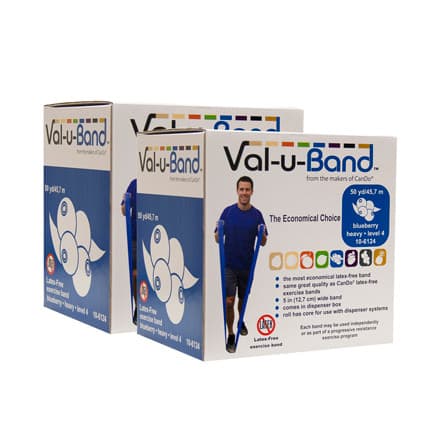 Val-u-Band Twin-Pak Latex Free Exercise Band, Blueberry, Heavy - Image 1
