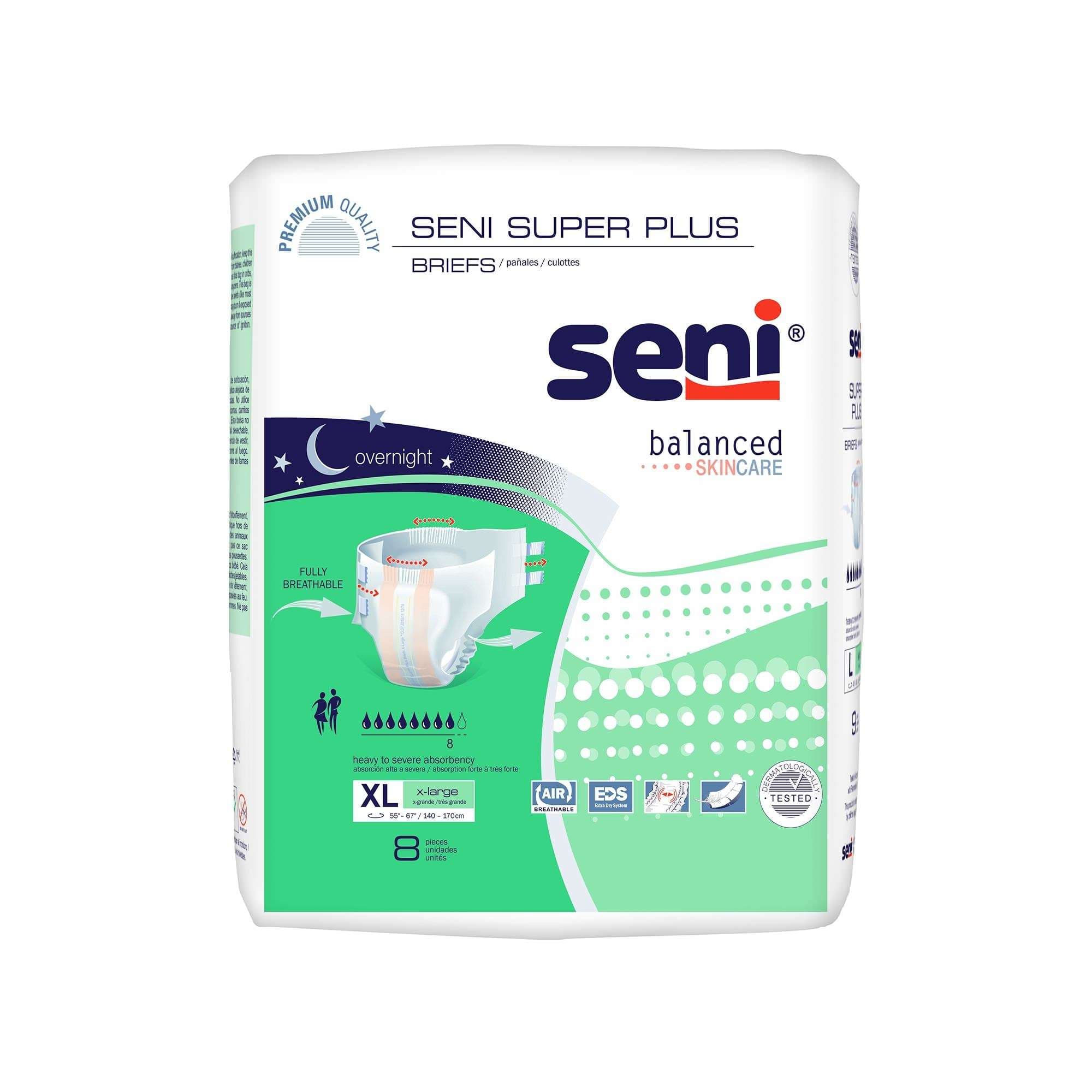 Seni Super Plus Briefs, Extra Large - Case of 32 - Image 1