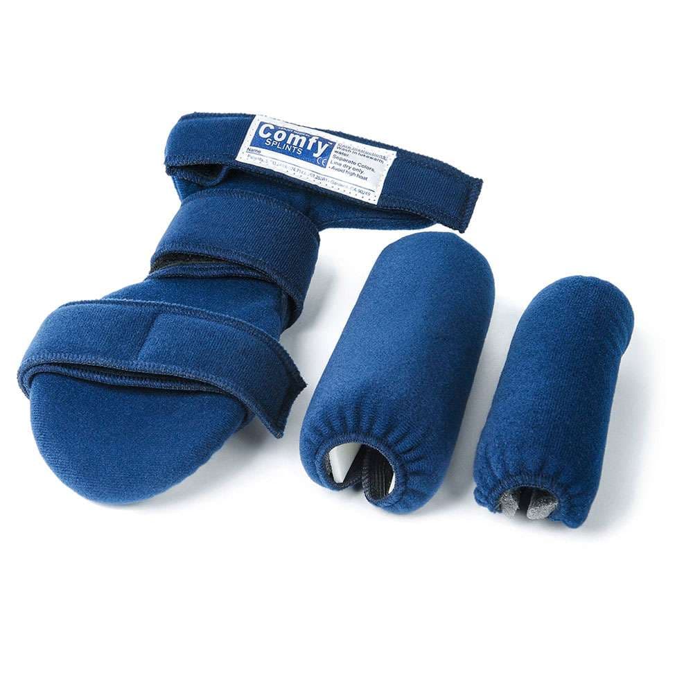 Comfy Grip Hand Orthosis, Adult, Medium Right, Navy Blue With Headliner Cover - Image 1