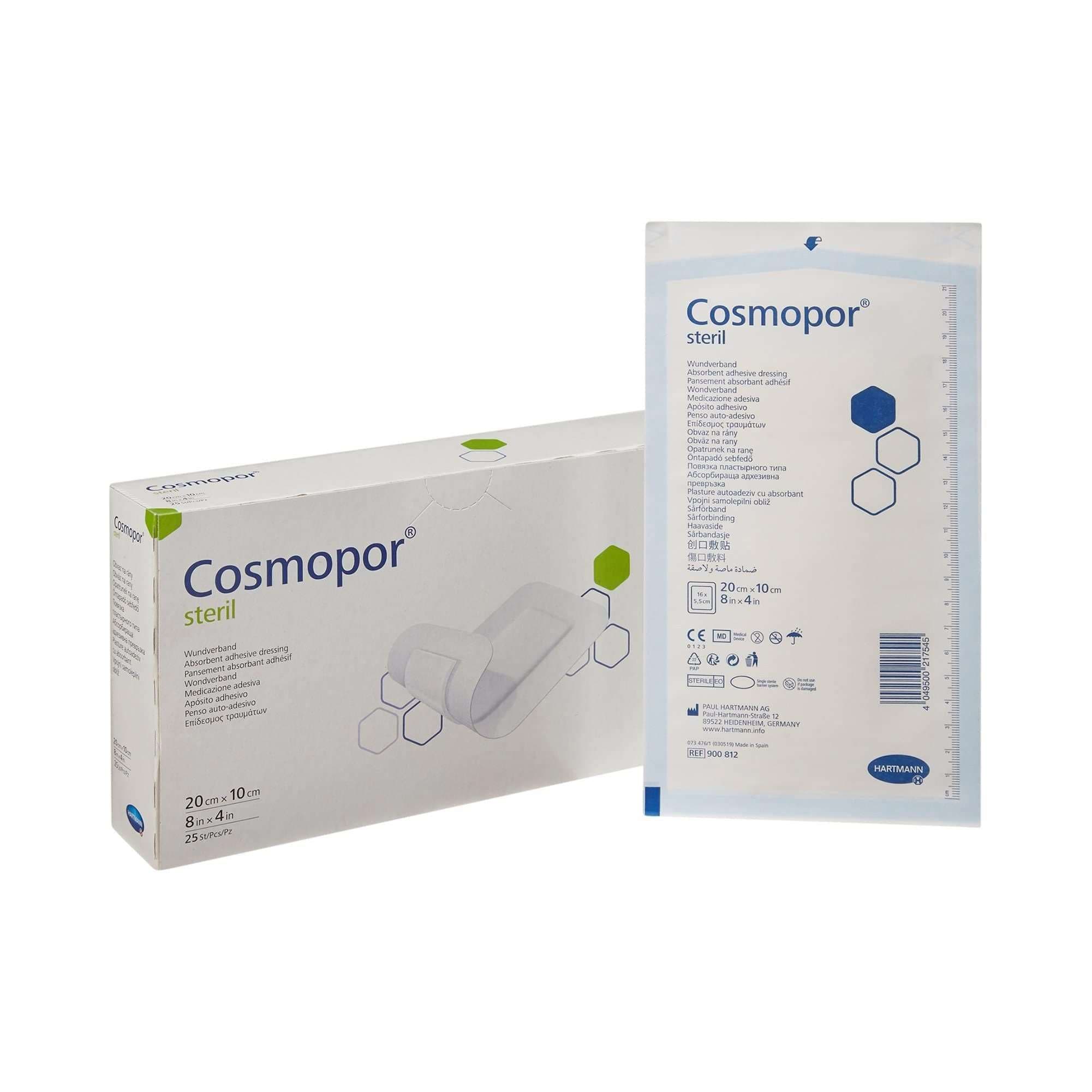 Cosmopore Adhesive Dressing, 4 x 8 Inch - Box of 25 - Image 1