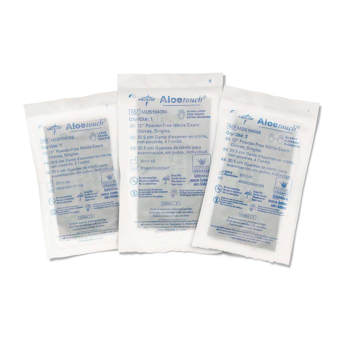Medline AloeTouch 12" Powder-Free Nitrile Exam Gloves - Image 2
