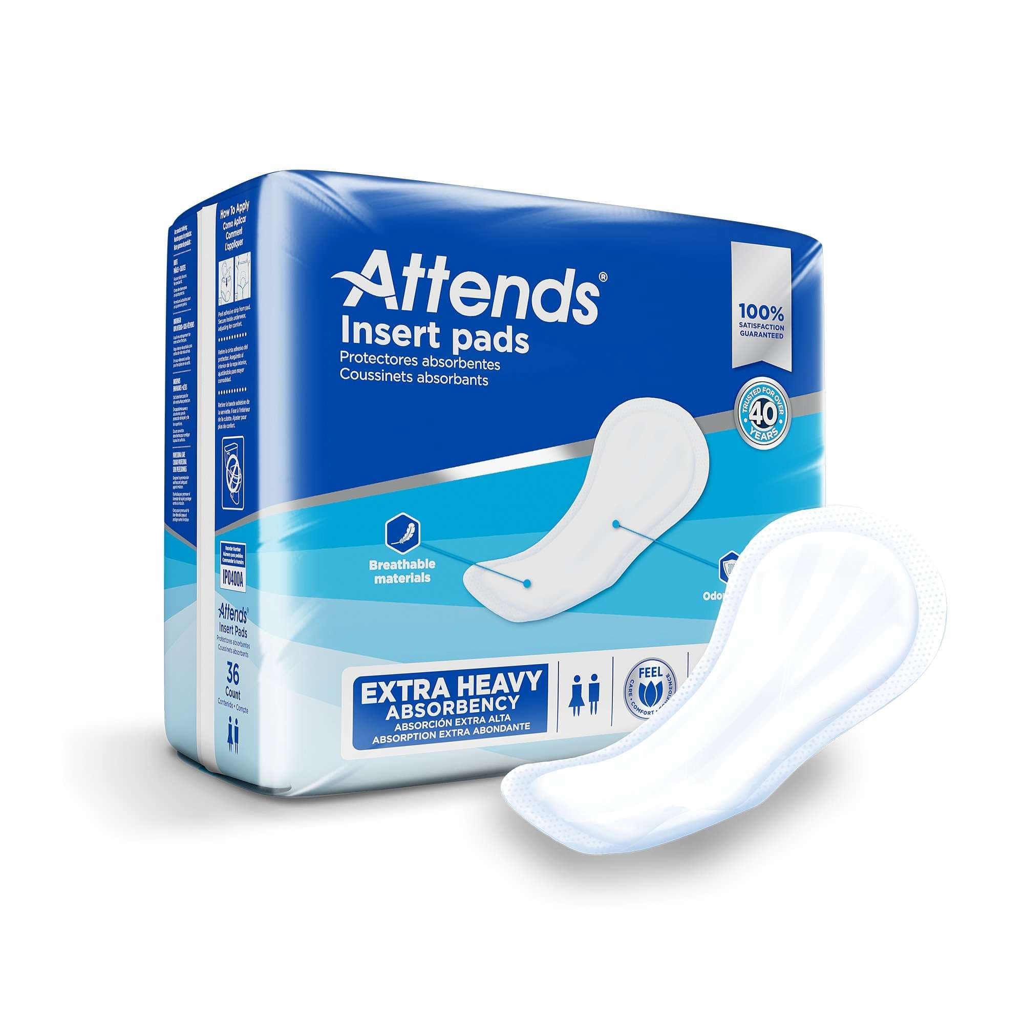 Attends Moderate Absorbent Insert Pads - Package of 36 - Image 1