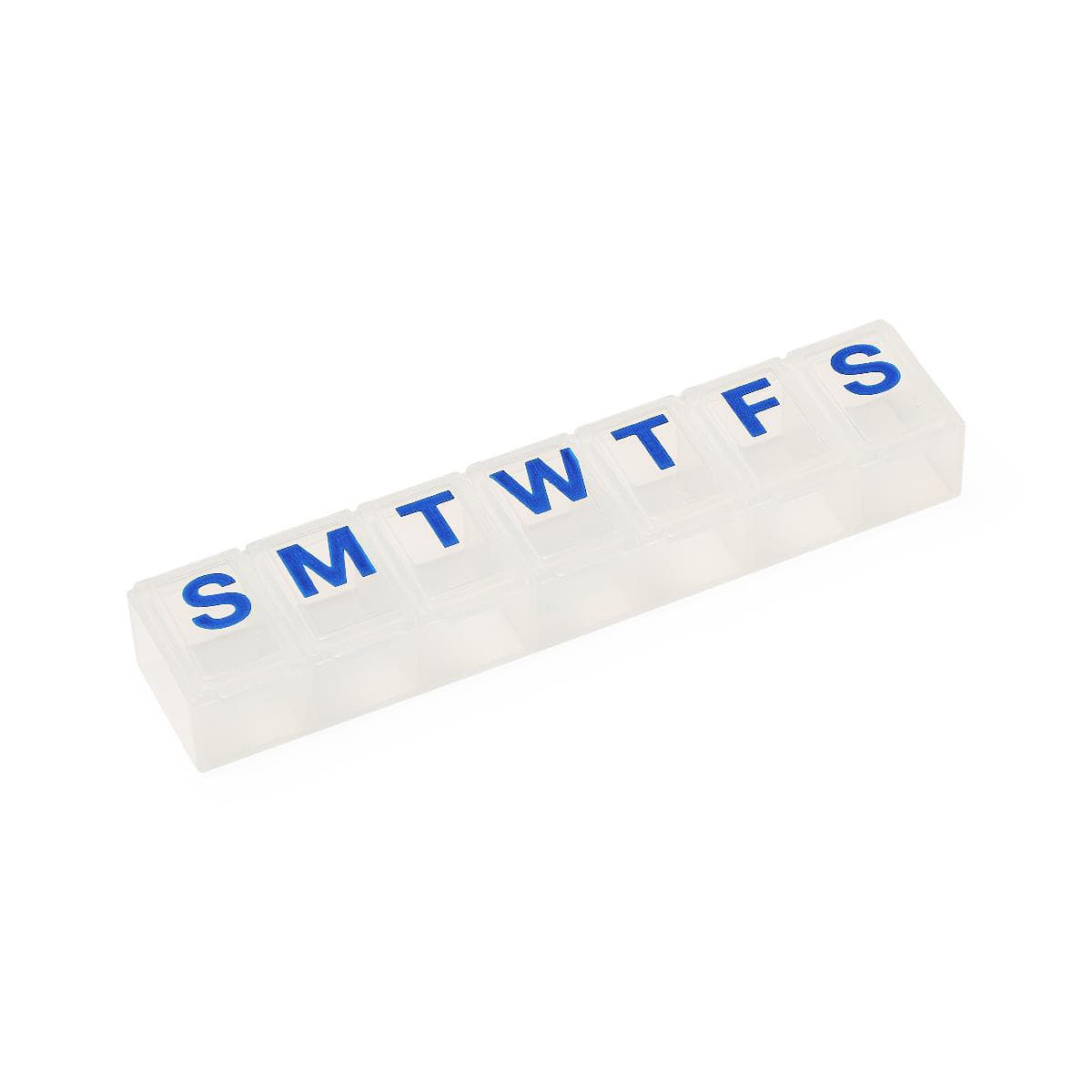 Medline 7-Day Classic Pill Organizer, 6"L x 0.8"H x 1"W, Clear, 1X-Day - Case of 6 - Image 1