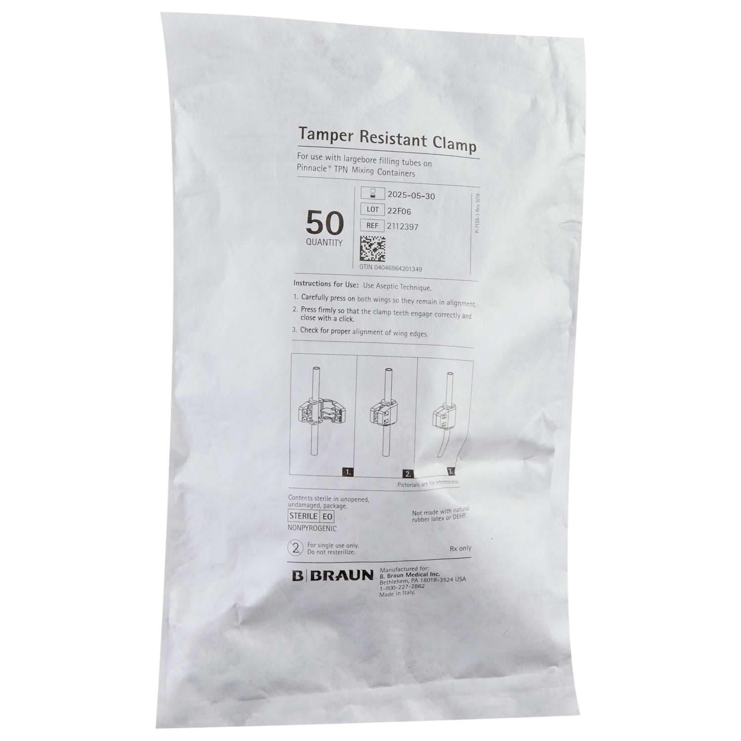 Pinnacle TPN Bag Tamper Resistant Clamp, 1 L or Larger - Image 2