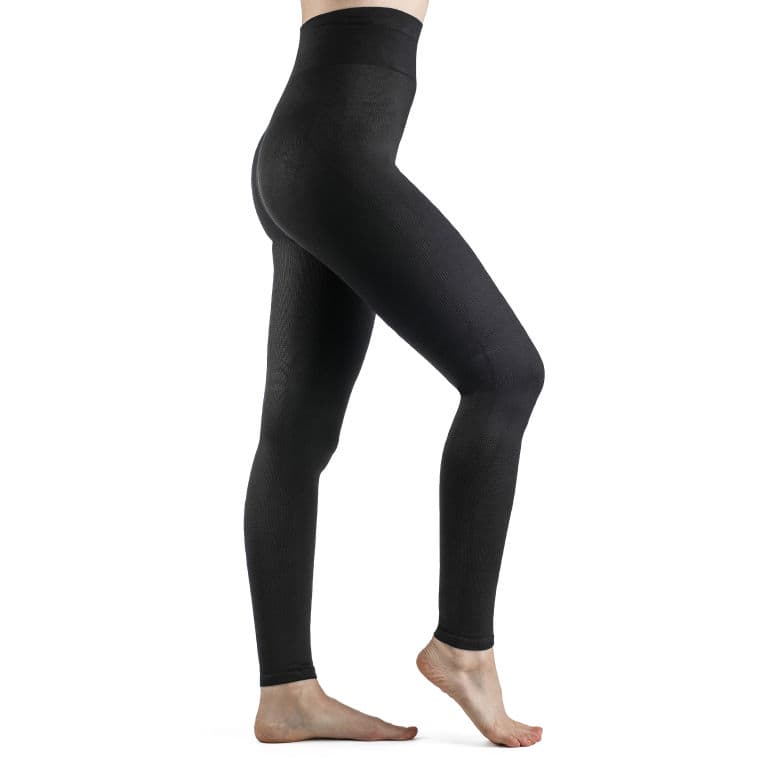 Sigvaris Womens Soft Silhouette Leggings, 15-20 mmHg, Size D, Black - Pair - Image 1