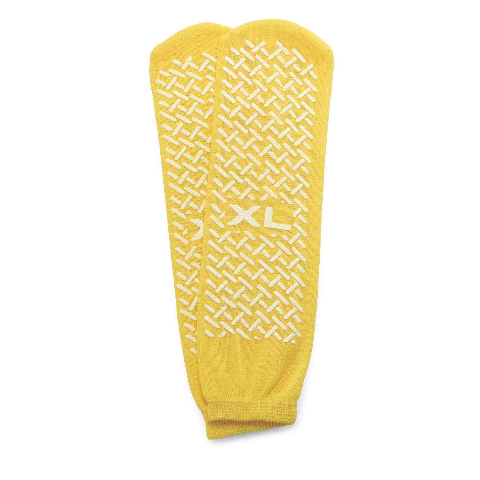 Medline Fall Prevention Patient Slippers, Yellow, Size XL - Case of 48 - Image 1