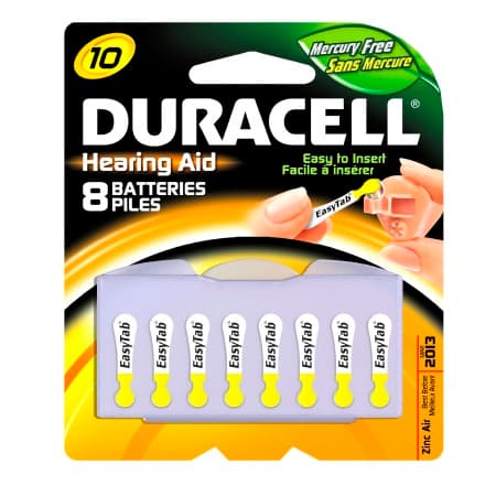 Duracell 1.4 Volt Zinc Air Hearing Aid Batteries Disposable 8 Per Pack - Image 1