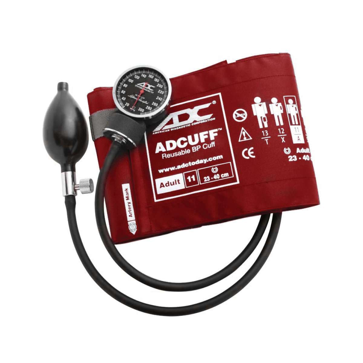 ADC Diagnostix Pocket Aneroid Sphyg, Red, Adult - Image 1