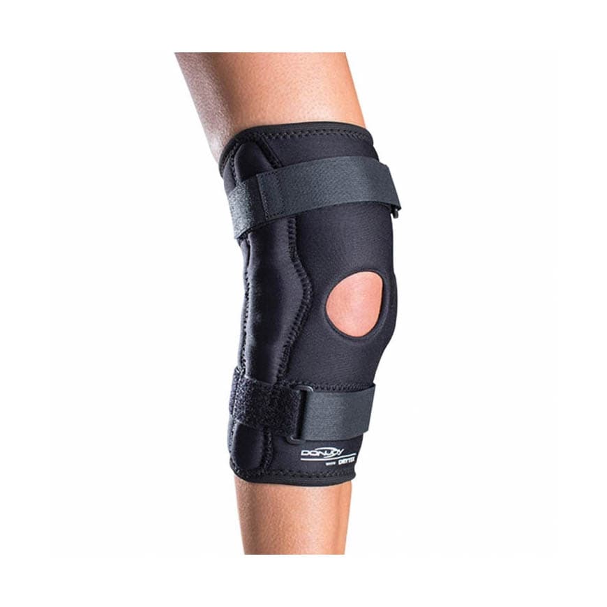 DonJoy Economy Custom Knee Brace Black Pull-On, Hook and Loop Closure Left or Right Knee, Large - Each - Image 1