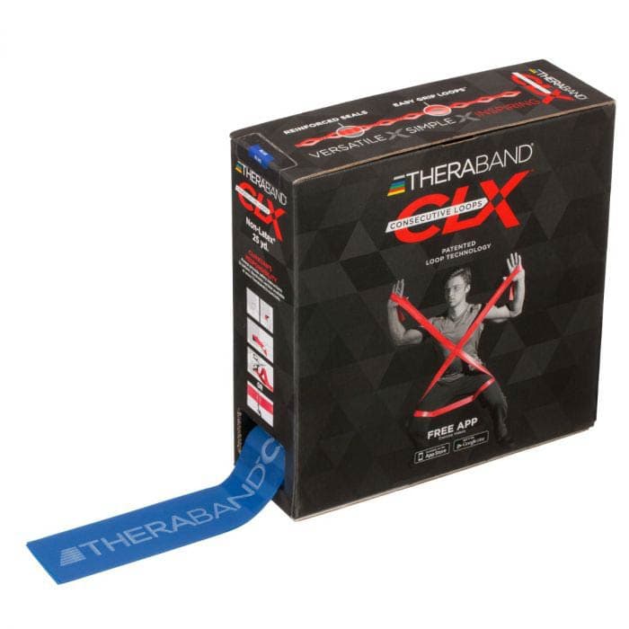 TheraBand CLX Resistance Band with Loops 25 Yards Heavy Blue - Image 1
