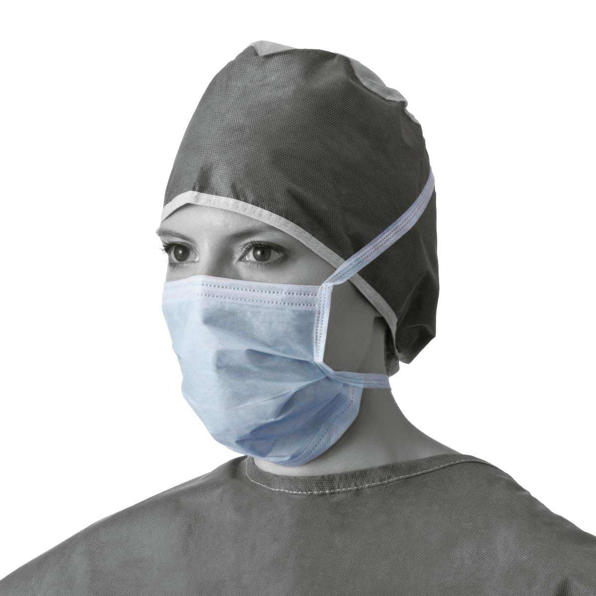 Medline Basic Surgical Face Masks with Ties - Image 2