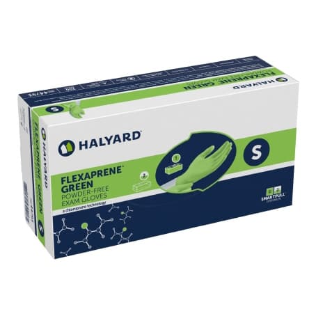 FLEXAPRENE* GREEN Exam Glove Green Beaded Cuff 2 mil to 4 mil Range, Small - Box of 200 - Image 1