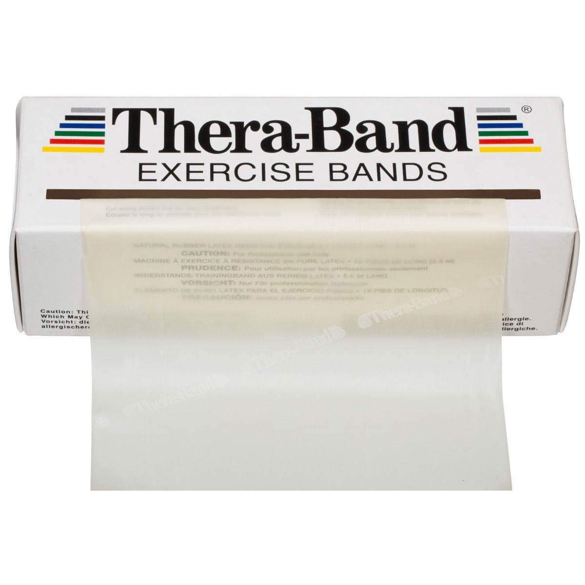 TheraBand Professional Latex Resistance Bands 5" x 6 yards Long Super Light Tan - Box of 1 - Image 1