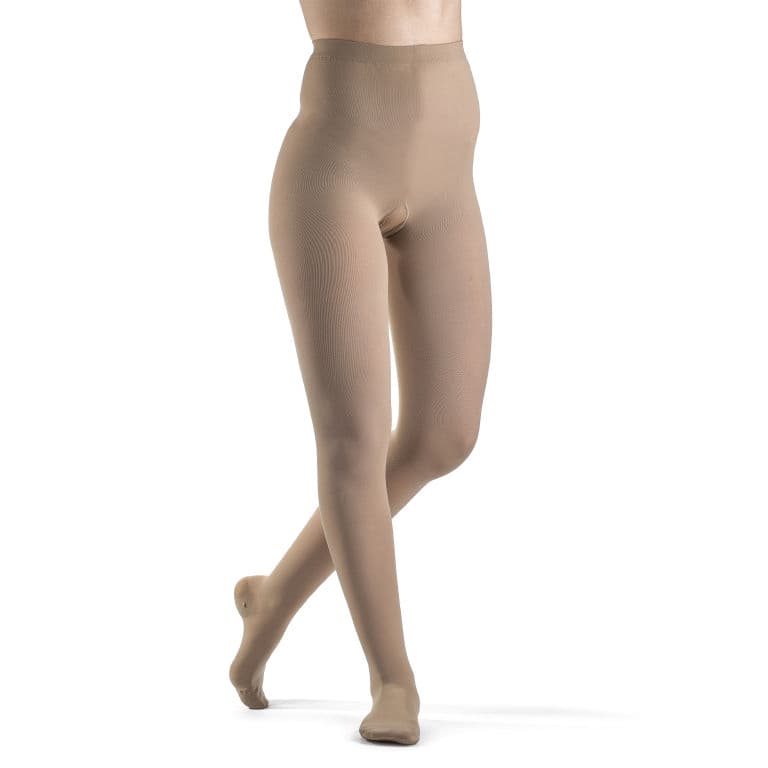 Sigvaris Women's Essential Opaque Pantyhose 20-30 mmHg Medium-Petite, Natural - Pair - Image 1