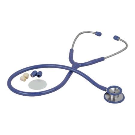 Veridian Classic Stethoscope, Double-Sided Chestpiece, Blue - Case of 50 - Image 1